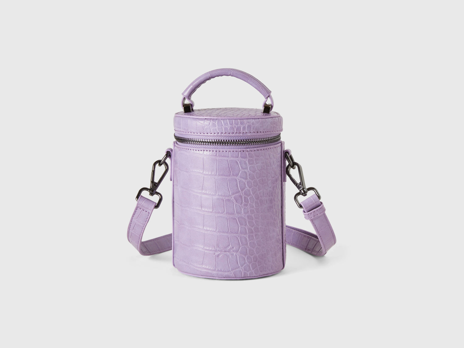 Mini borsa a cilindro stampa cocco da donna lilla | Benetton Outlet