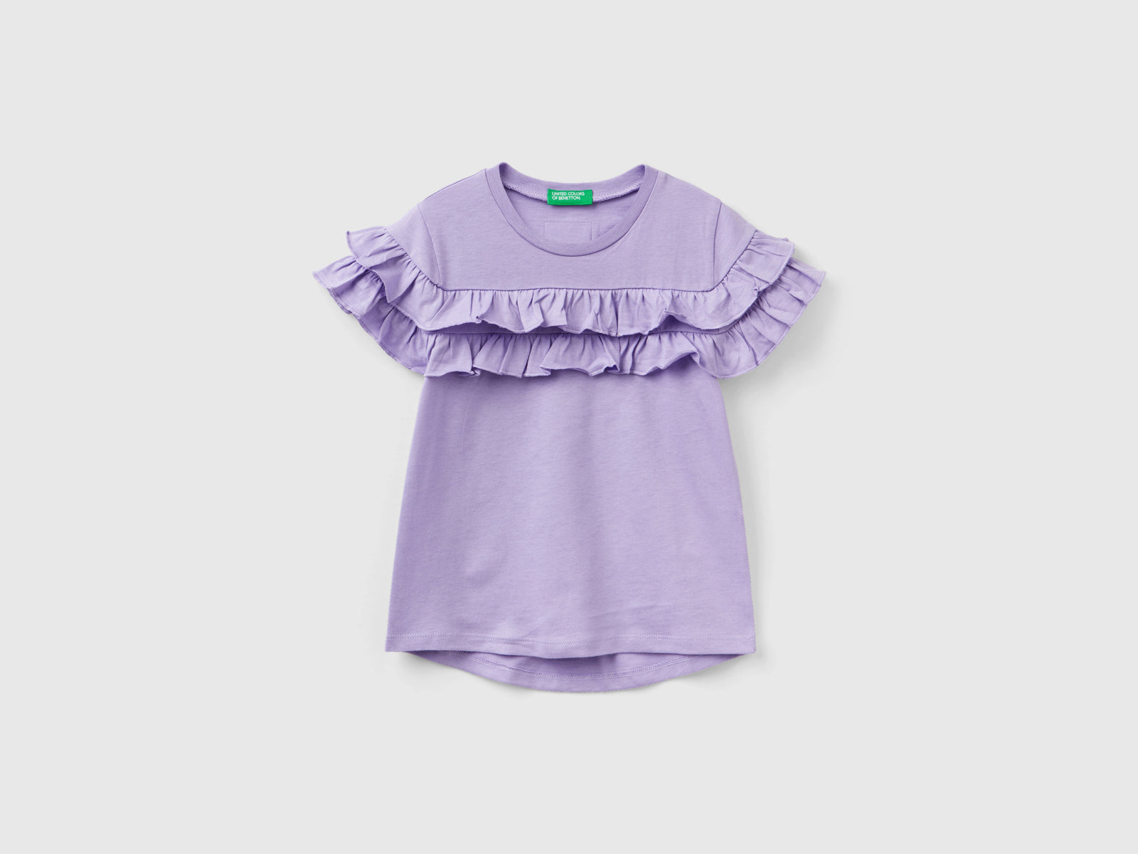 T-shirt con rouches da bimba lilla | Benetton Outlet