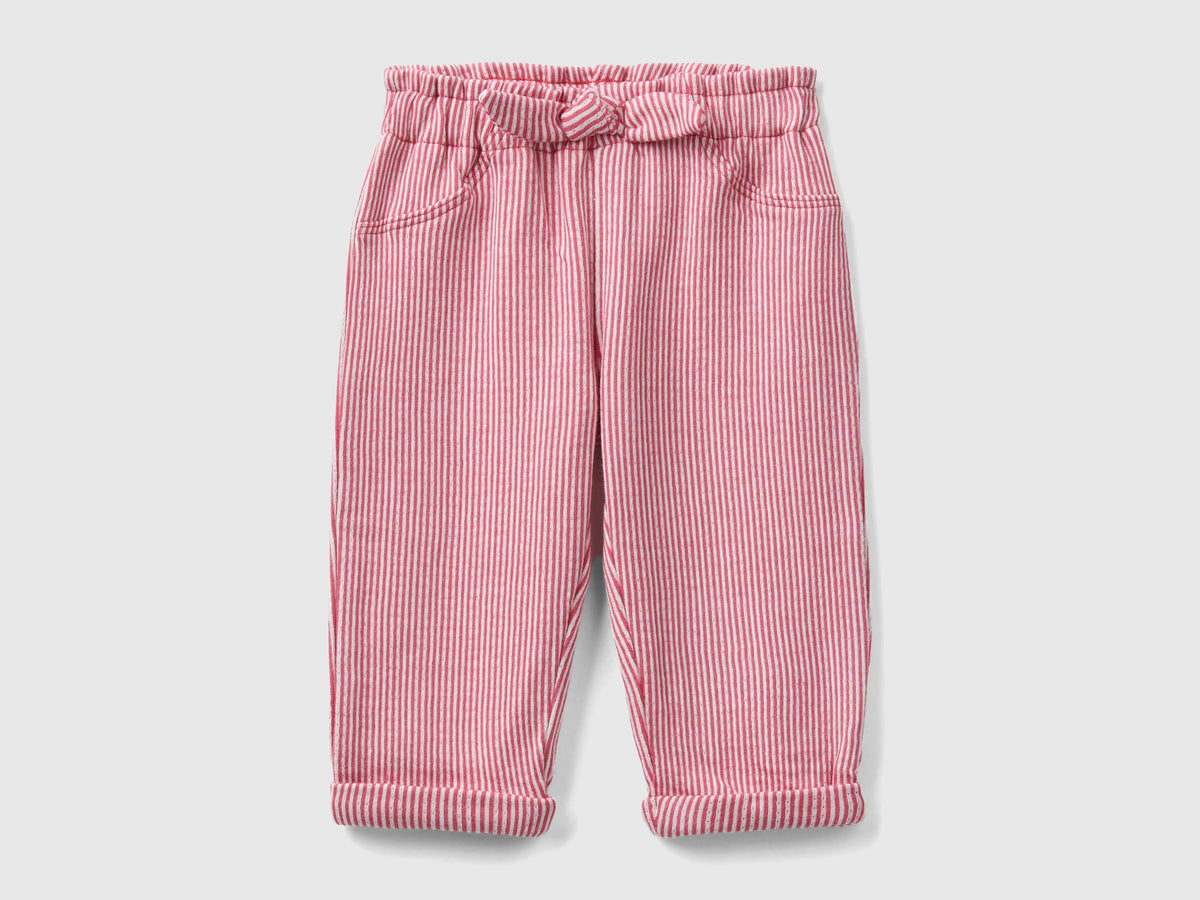 Pantaloni paperbag a righe