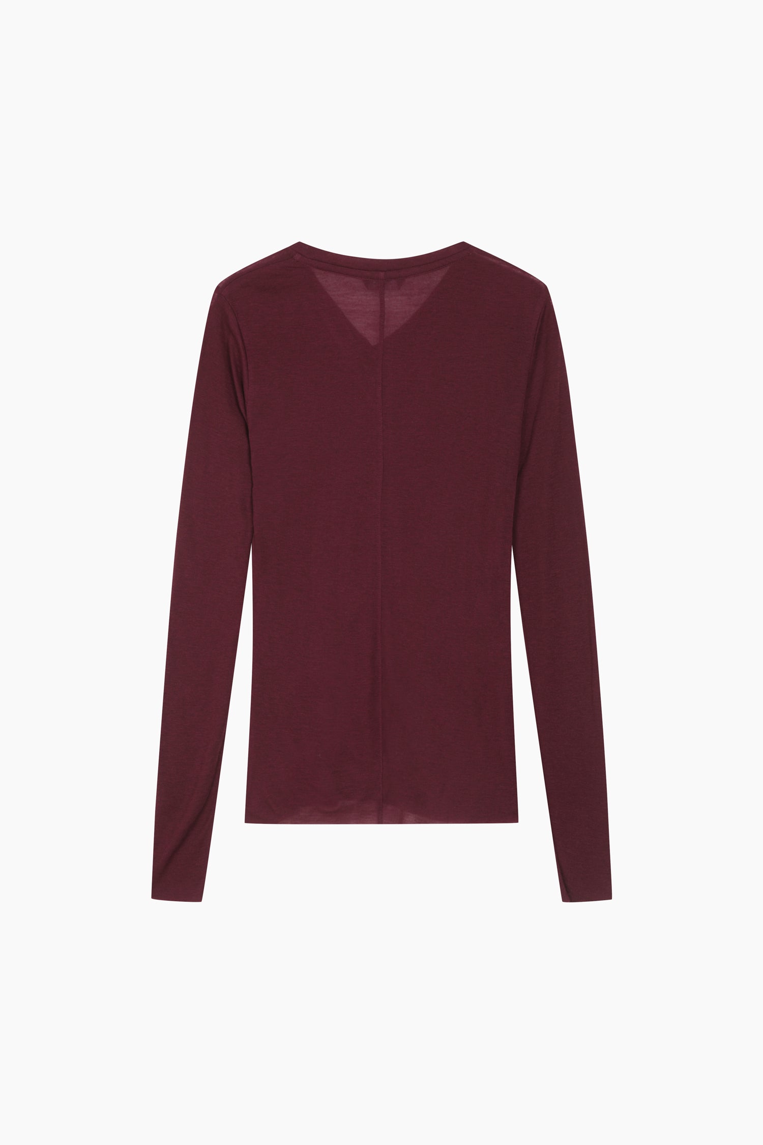T-shirt scollo a V aderente da donna bordeaux 2 | Sisley Outlet