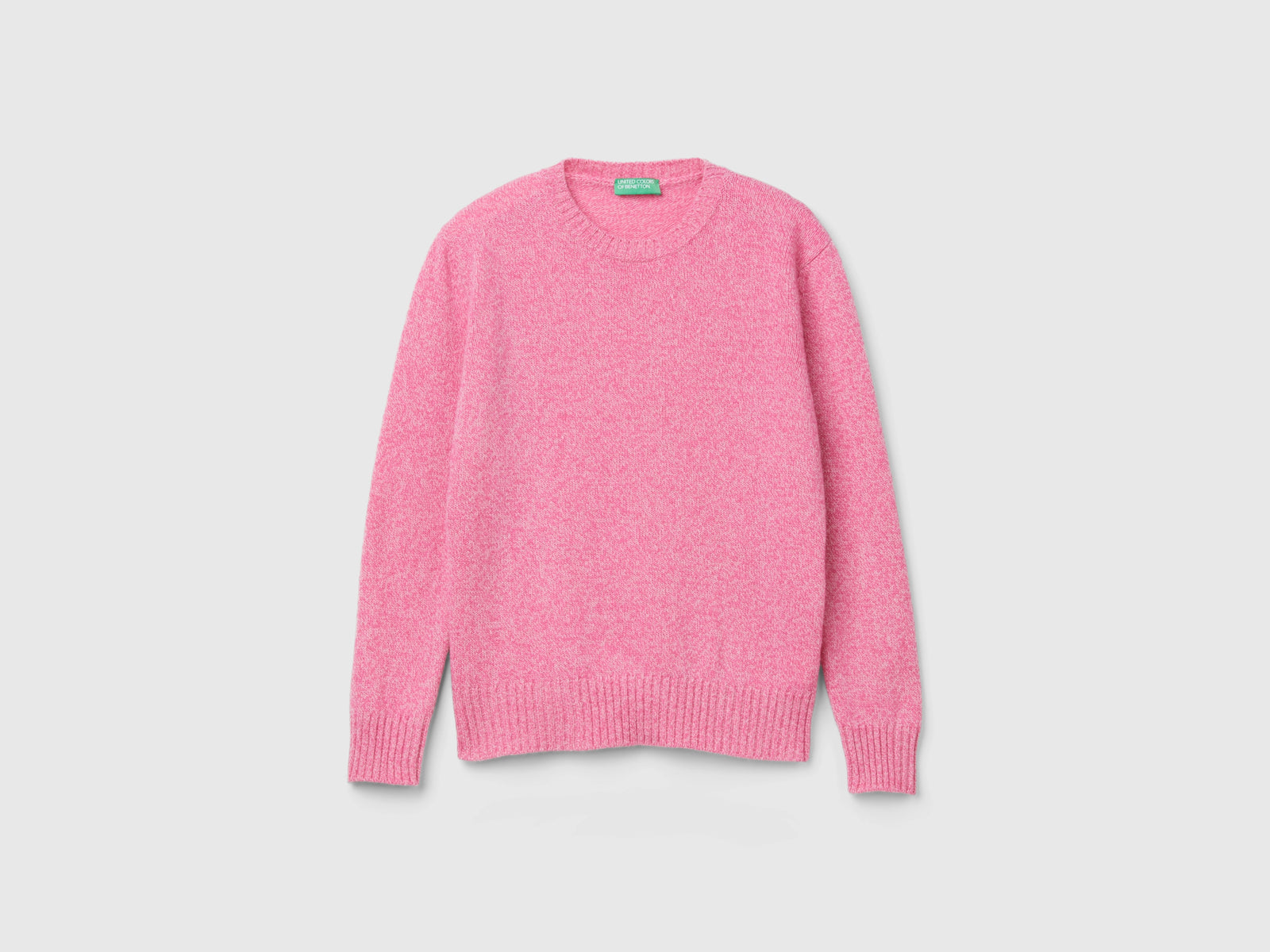 Pure Shetland wool sweater da donna rosa | Benetton Outlet