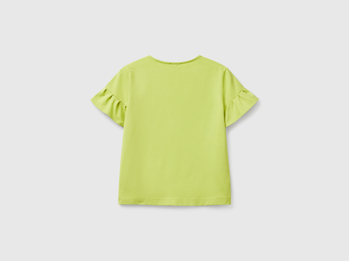 T-shirt con manica rouches