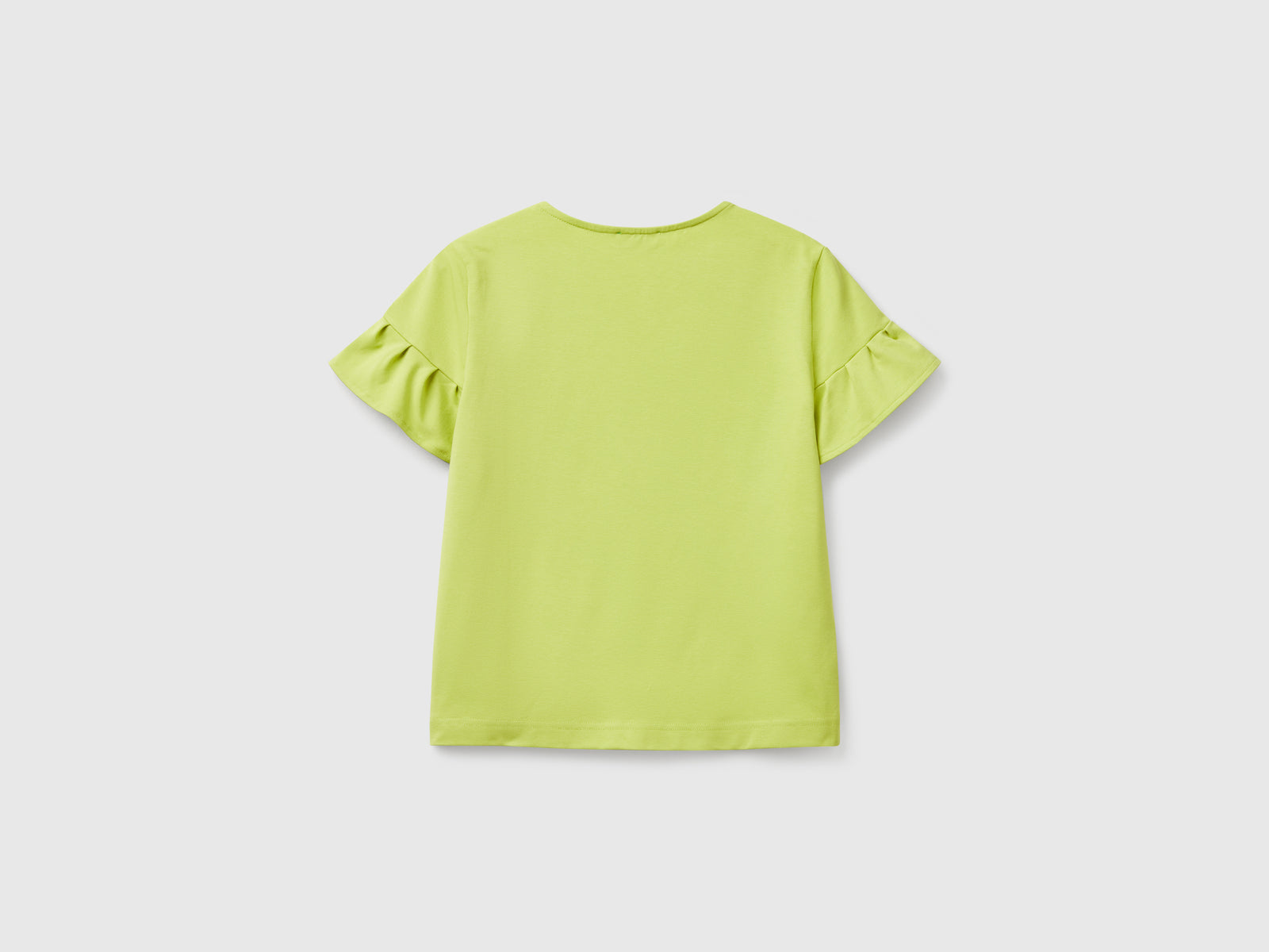 T-shirt con manica rouches da donna lime 2 | Benetton Outlet
