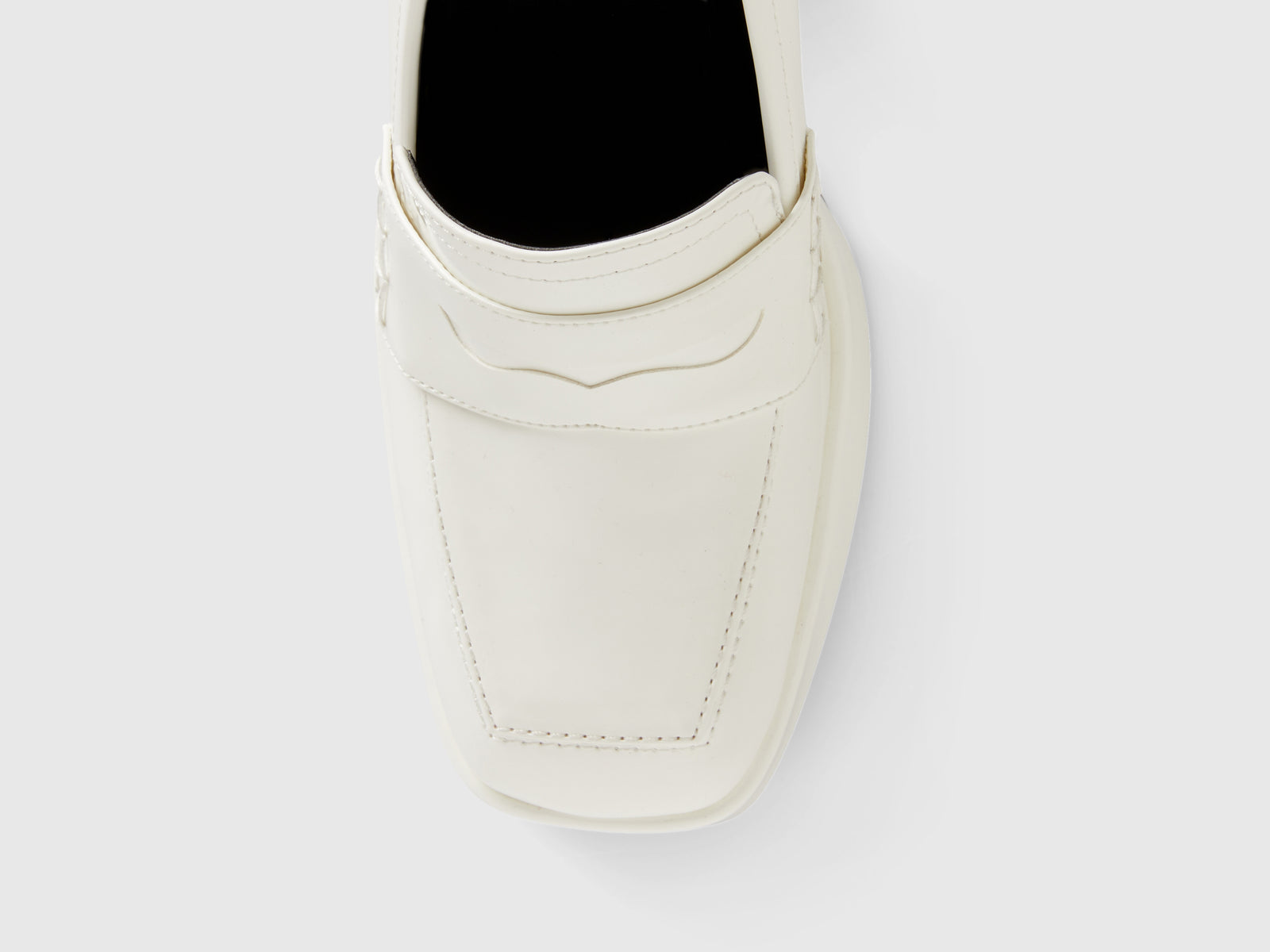 Mocassini con tacco e plateau da donna bianco panna 3 | Benetton Outlet