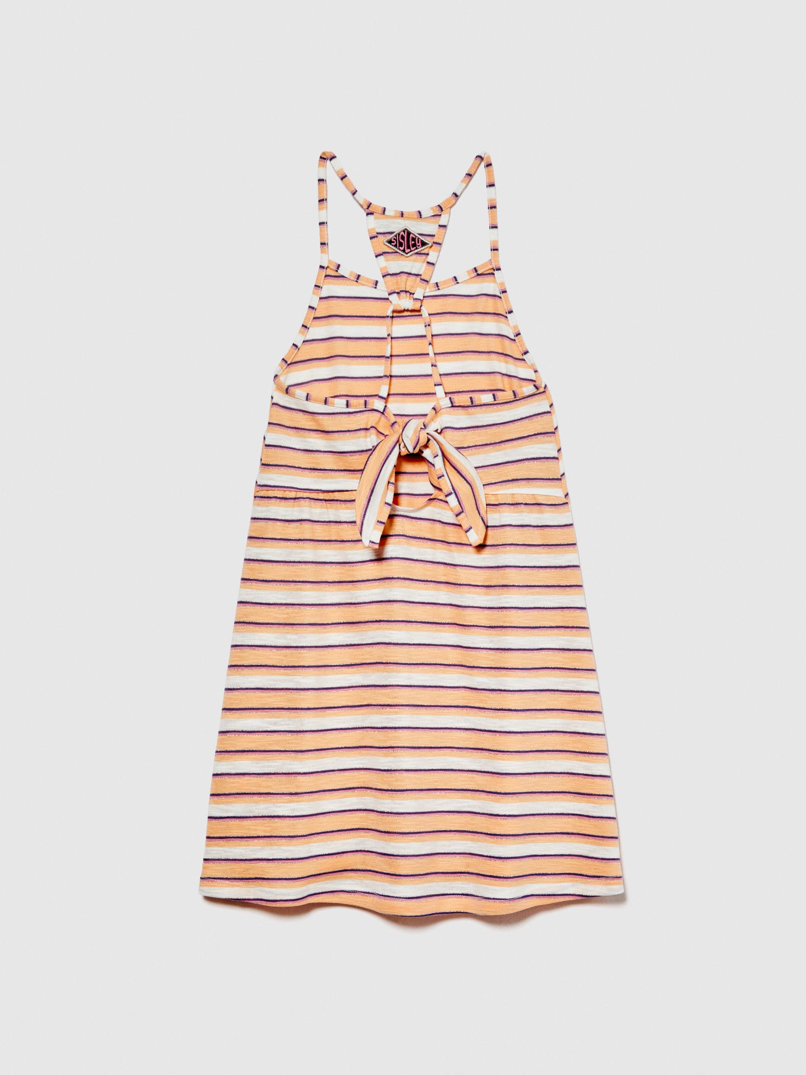 Vestito a righe con fiocco da bambina arancione 2 | Sisley young Outlet