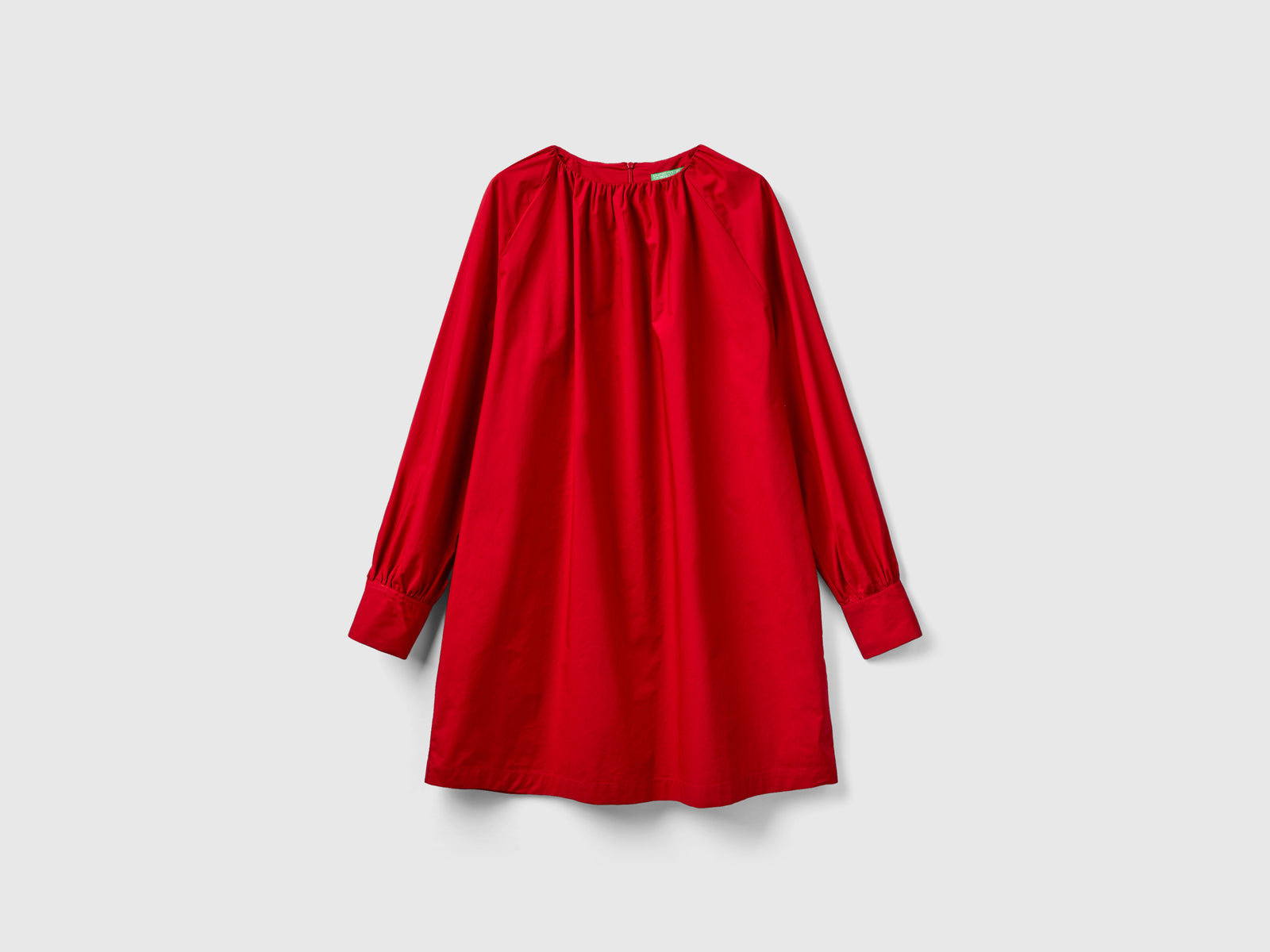 Vestito corto con pieghe sul collo da donna rosso | Benetton Outlet