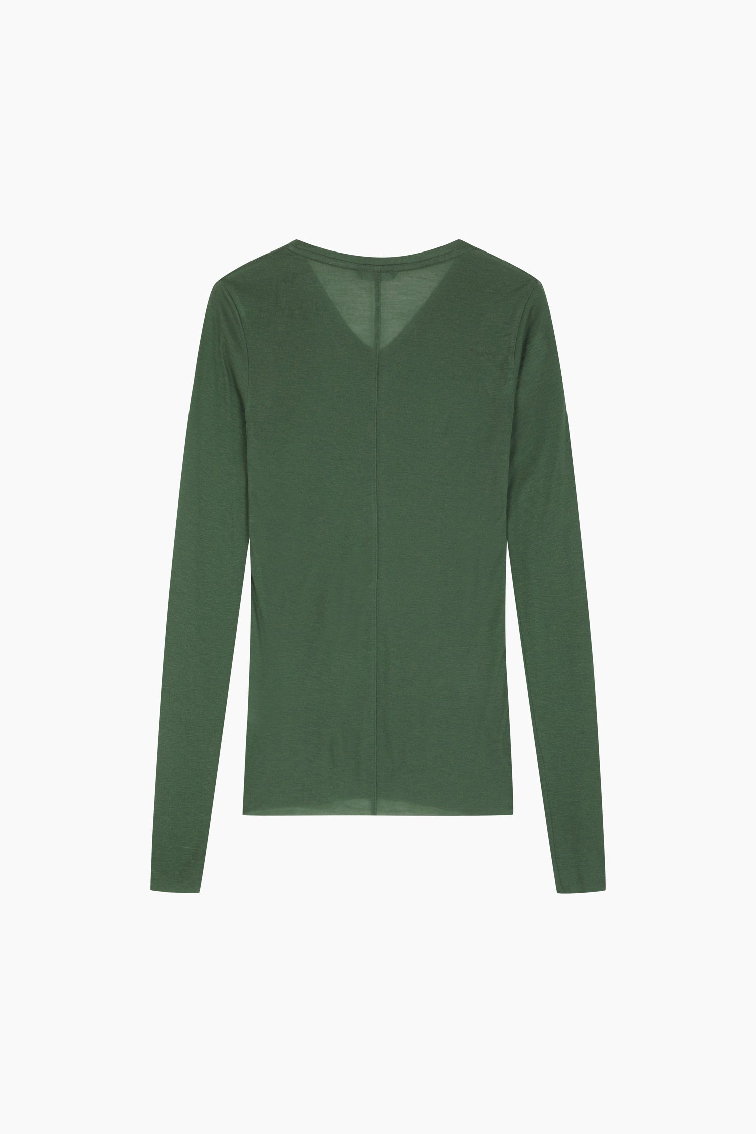 T-shirt scollo a V aderente da donna verde scuro 2 | Sisley Outlet