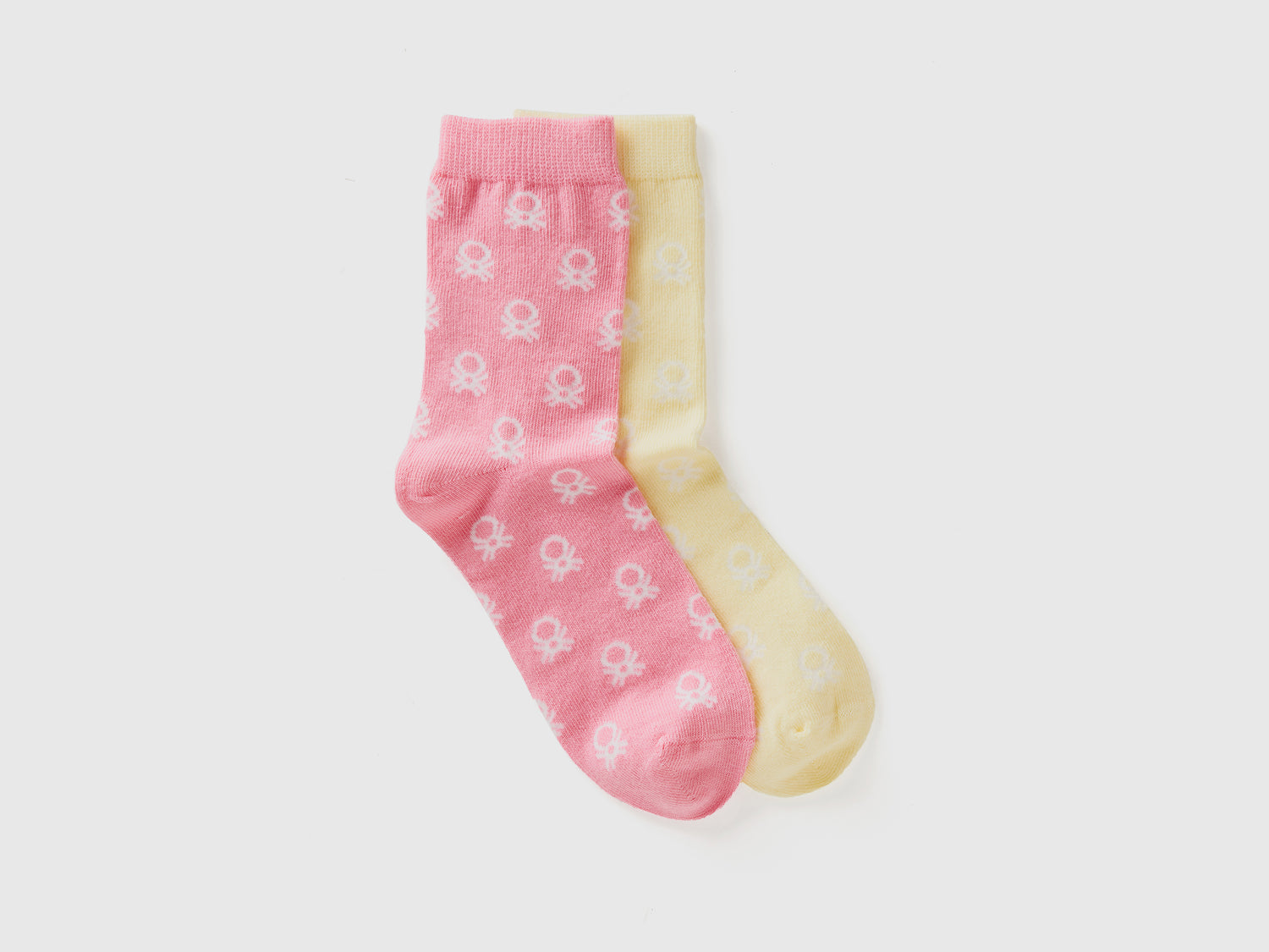 Due paia di calzini lunghi e rosa da bambino multi-color | Benetton Outlet