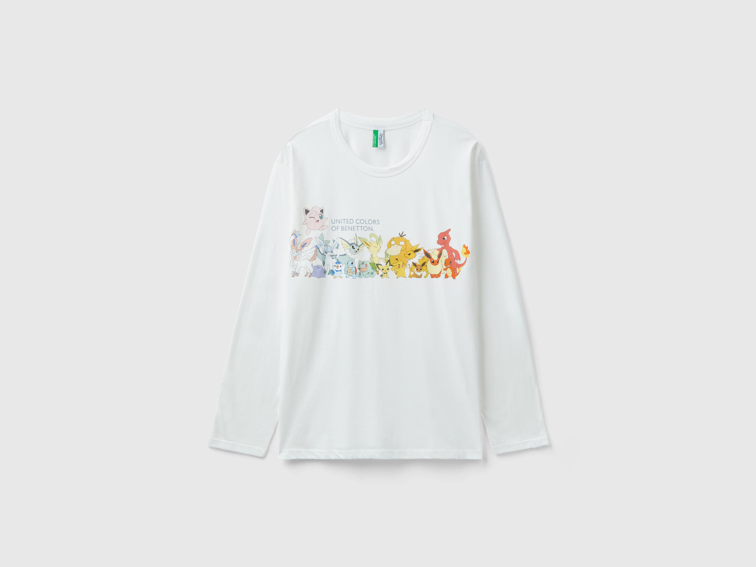 T-shirt Pokémon in cotone a fibra lunga da uomo bianco panna | Benetton Outlet