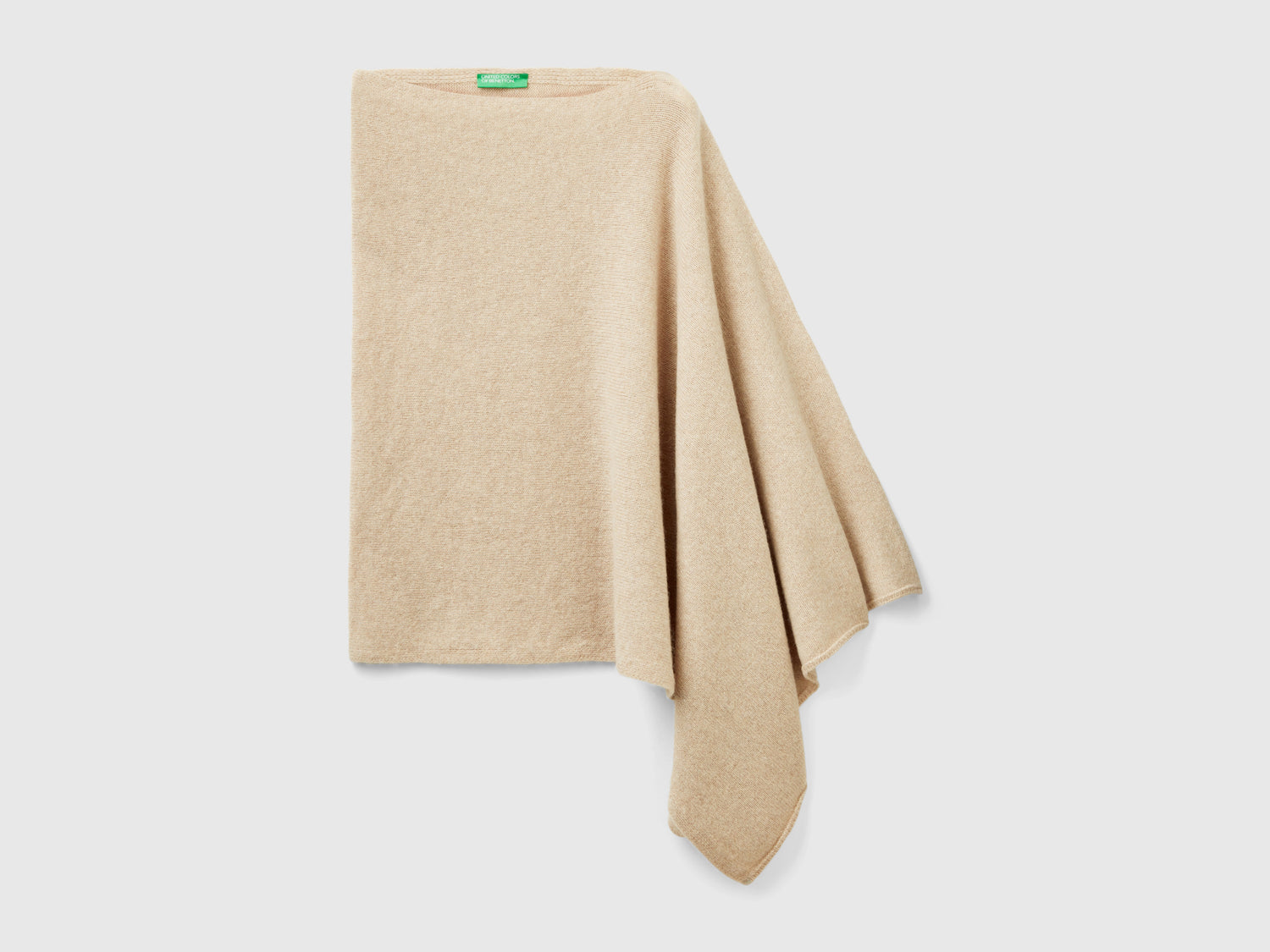 Mantella in pura lana Shetland da donna beige | Benetton Outlet