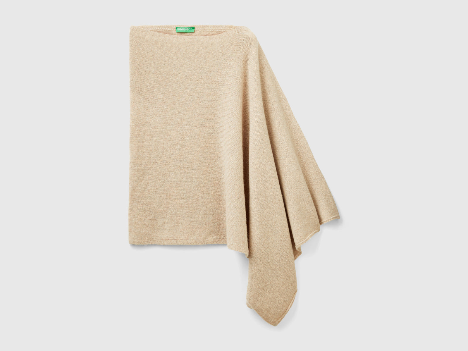 Mantella in pura lana Shetland da donna beige | Benetton Outlet