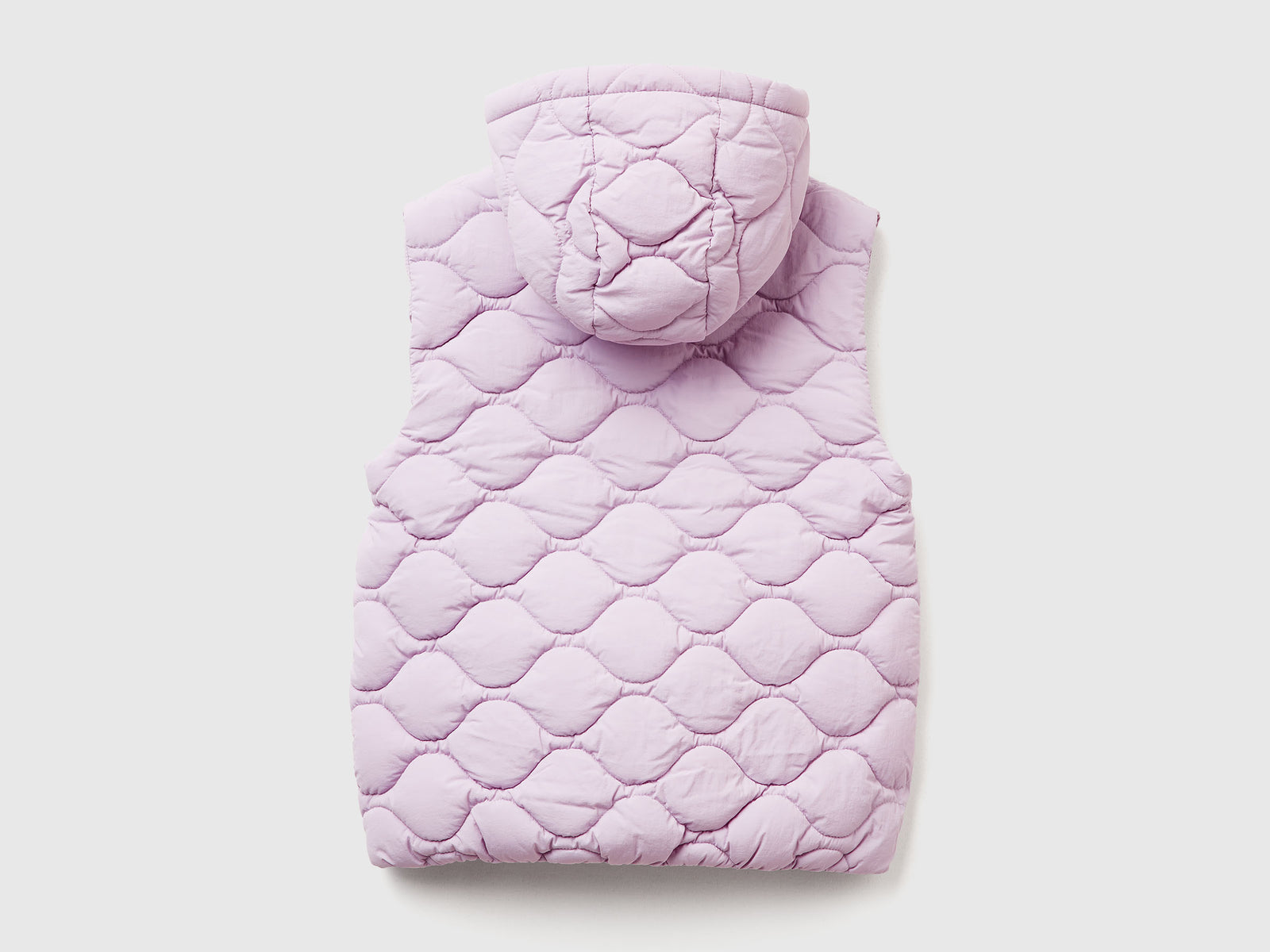 Gilet imbottito con cappuccio da bambina lavanda 2 | Benetton Outlet