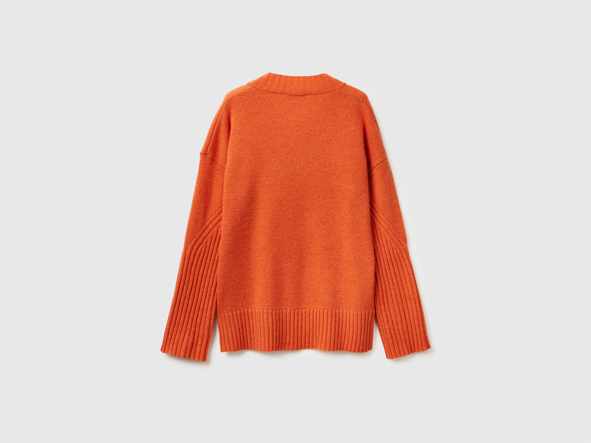 Maglione over fit in misto lana