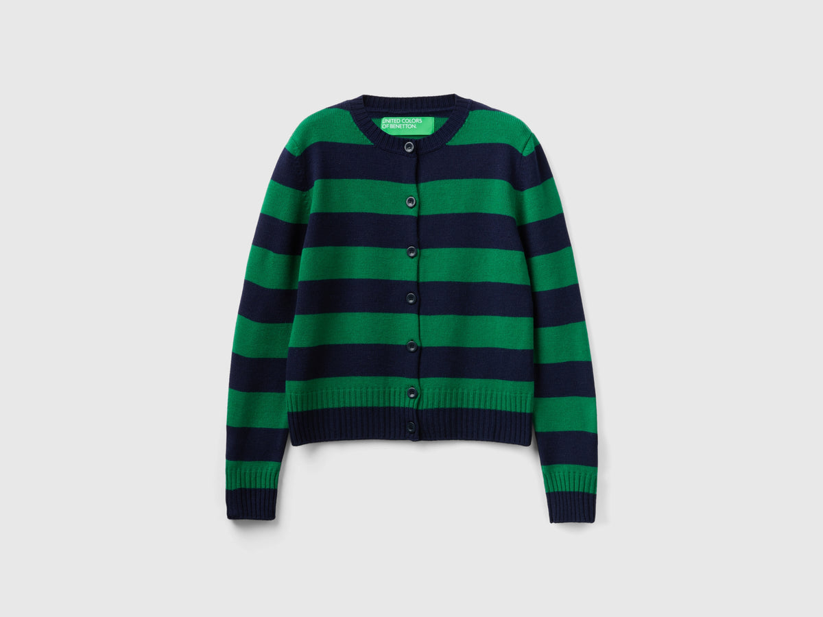 Cardigan a righe bicolor