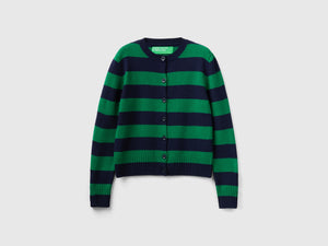 Cardigan a righe bicolor