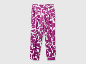 Pantaloni in lino stampato