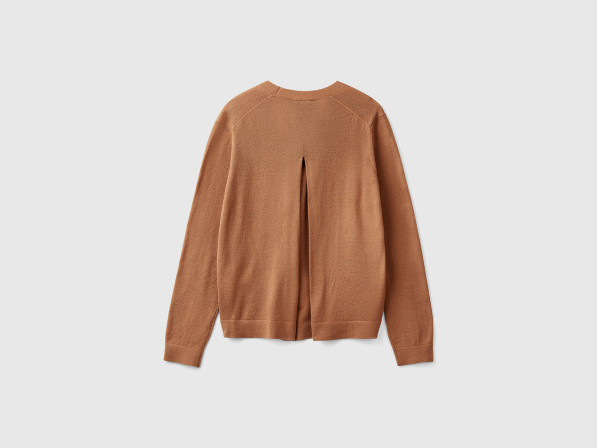Maglia scollo a V in pura lana Merino