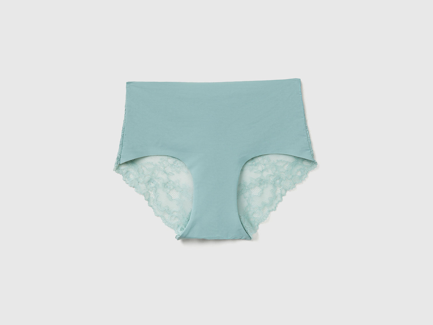 Culotte elasticizzate con pizzo da donna verde acqua | Benetton Outlet
