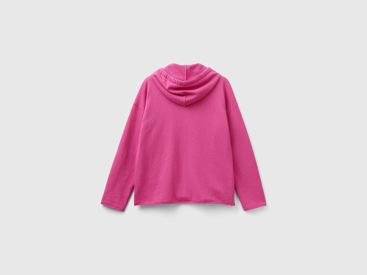 Maglia misto cashmere con cappuccio
