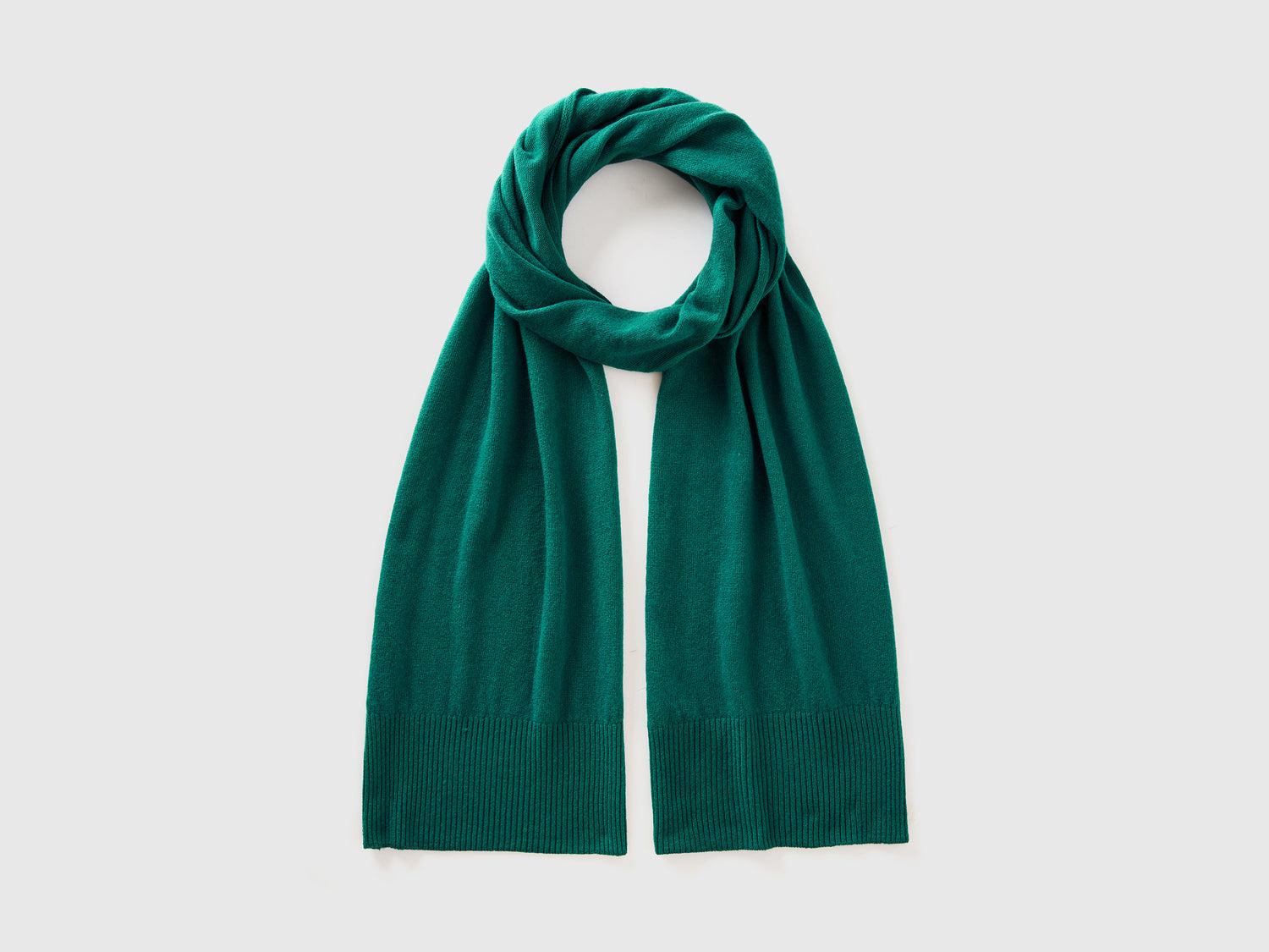 Sciarpa in pura lana Merino da donna verde scuro | Benetton Outlet