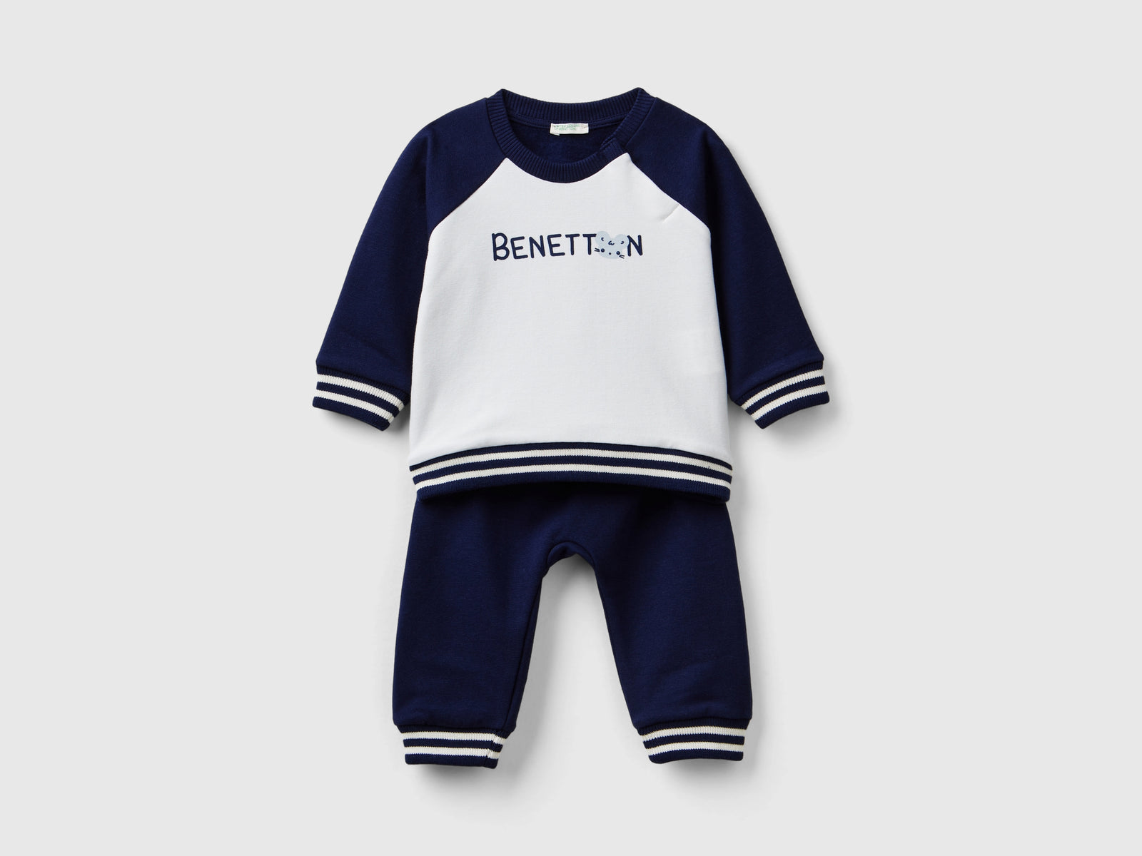 Completino in felpa leggera da neonato blu scuro | Benetton Outlet