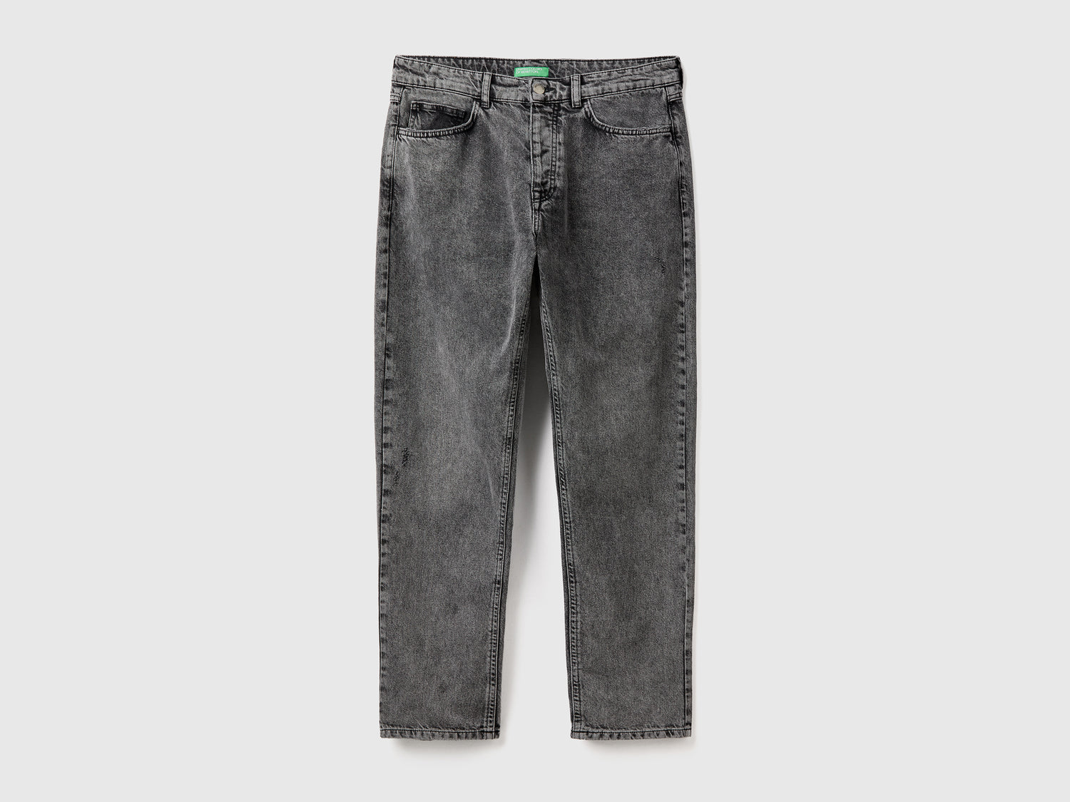 Jeans cinque tasche effetto used da uomo nero | Benetton Outlet