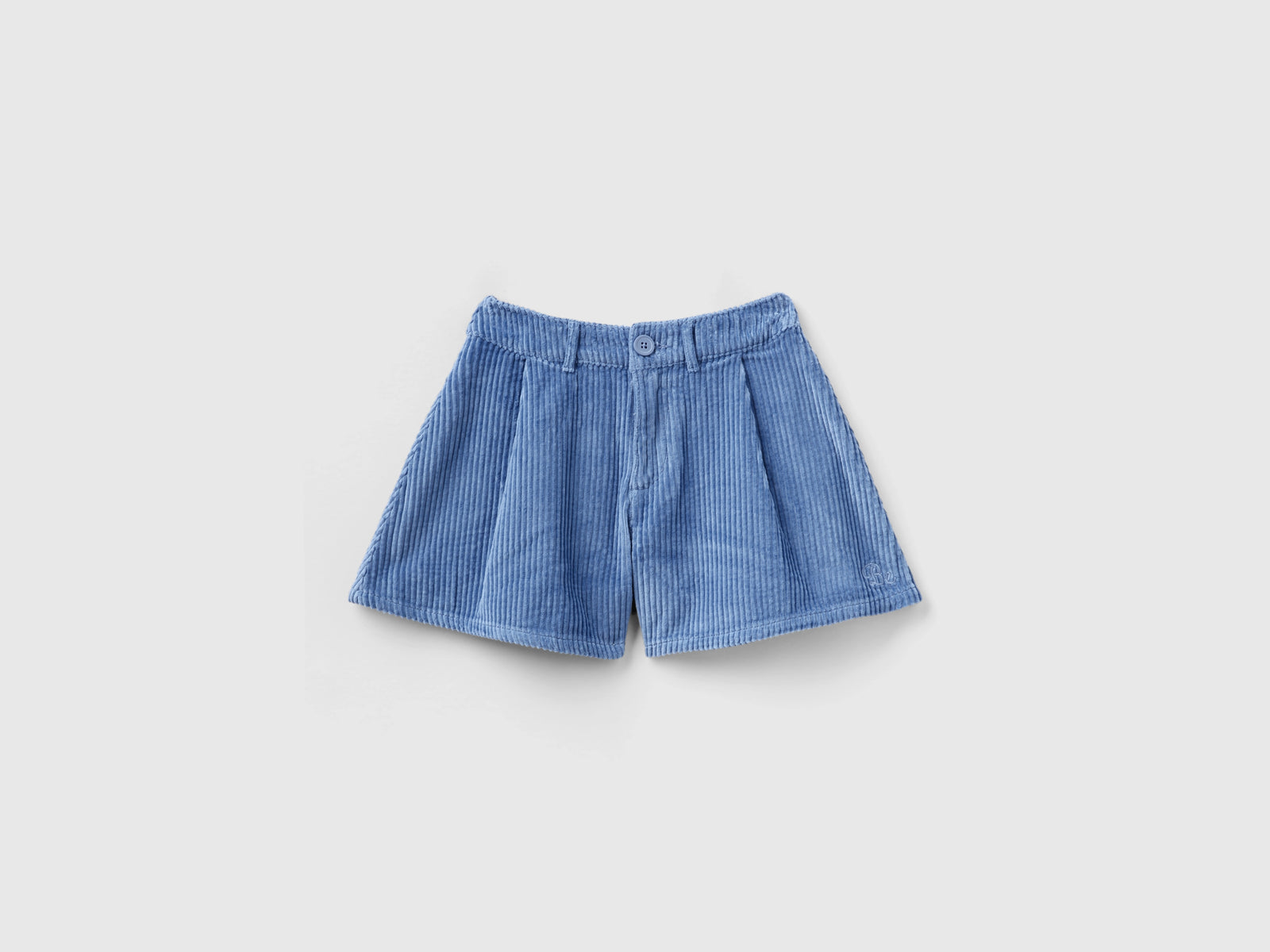 Bermuda in velluto a coste da bambina azzurro | Benetton Outlet