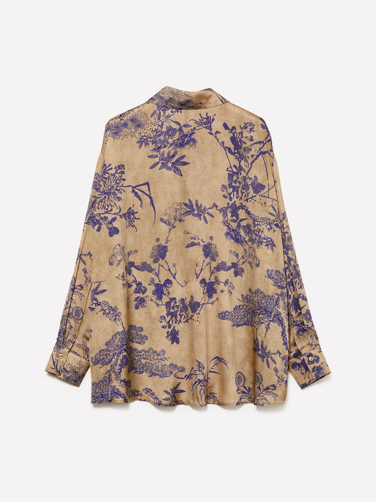 Camicia in raso con stampa fantasia da donna beige 2 | Sisley Outlet