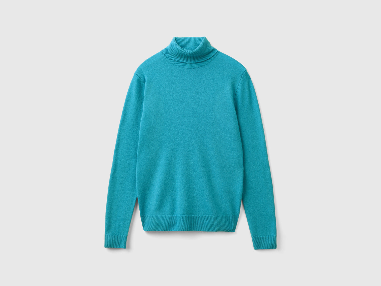 Pure Merino Wool Turtleneck Sweater da donna azzurro | Benetton Outlet