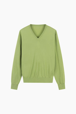 Maglia 100% lana con scollo a V