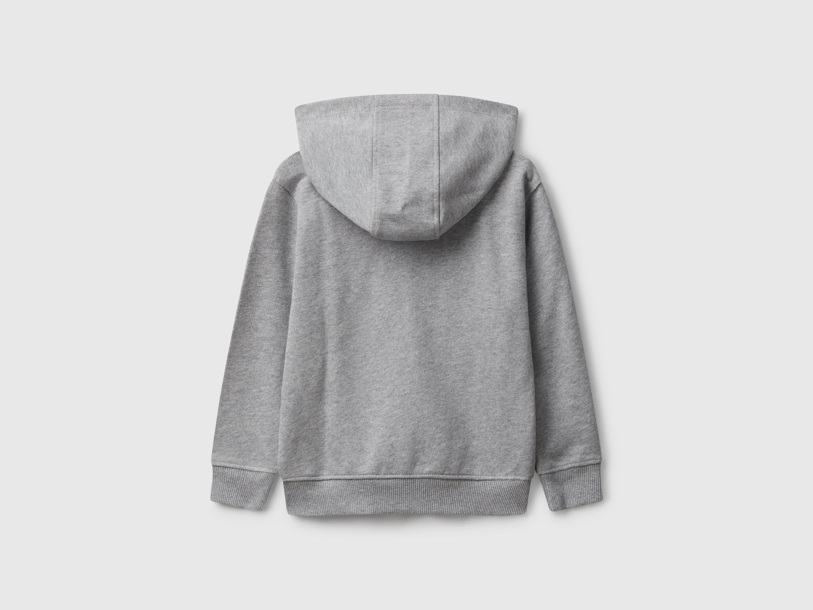 Felpa con cappuccio e ricamo da bimbo grigio chiaro 2 | Benetton Outlet