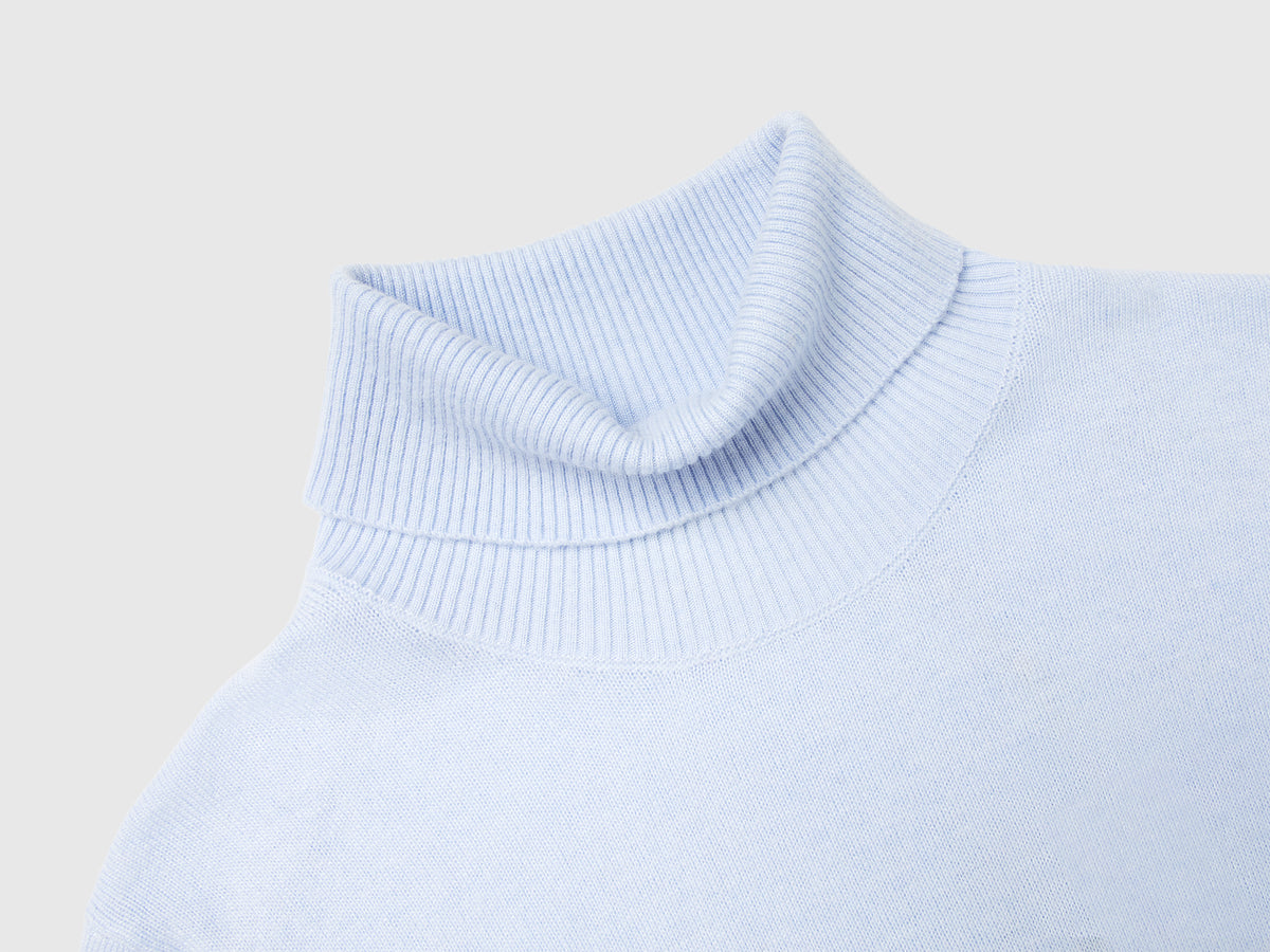 Dolcevita a manica corta in misto cashmere