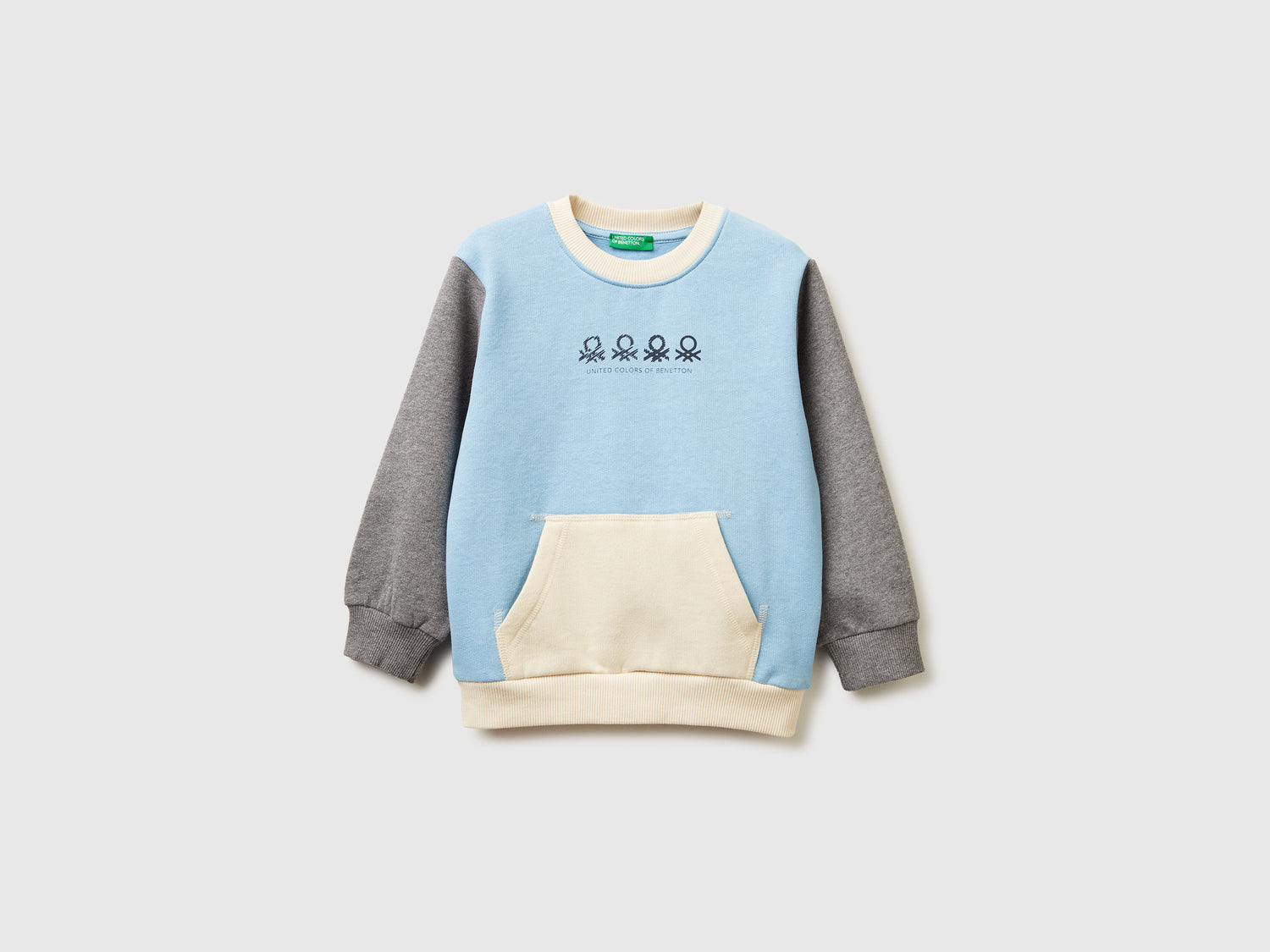 Calda felpa con tasca a marsupio da bimbo azzurro | Benetton Outlet