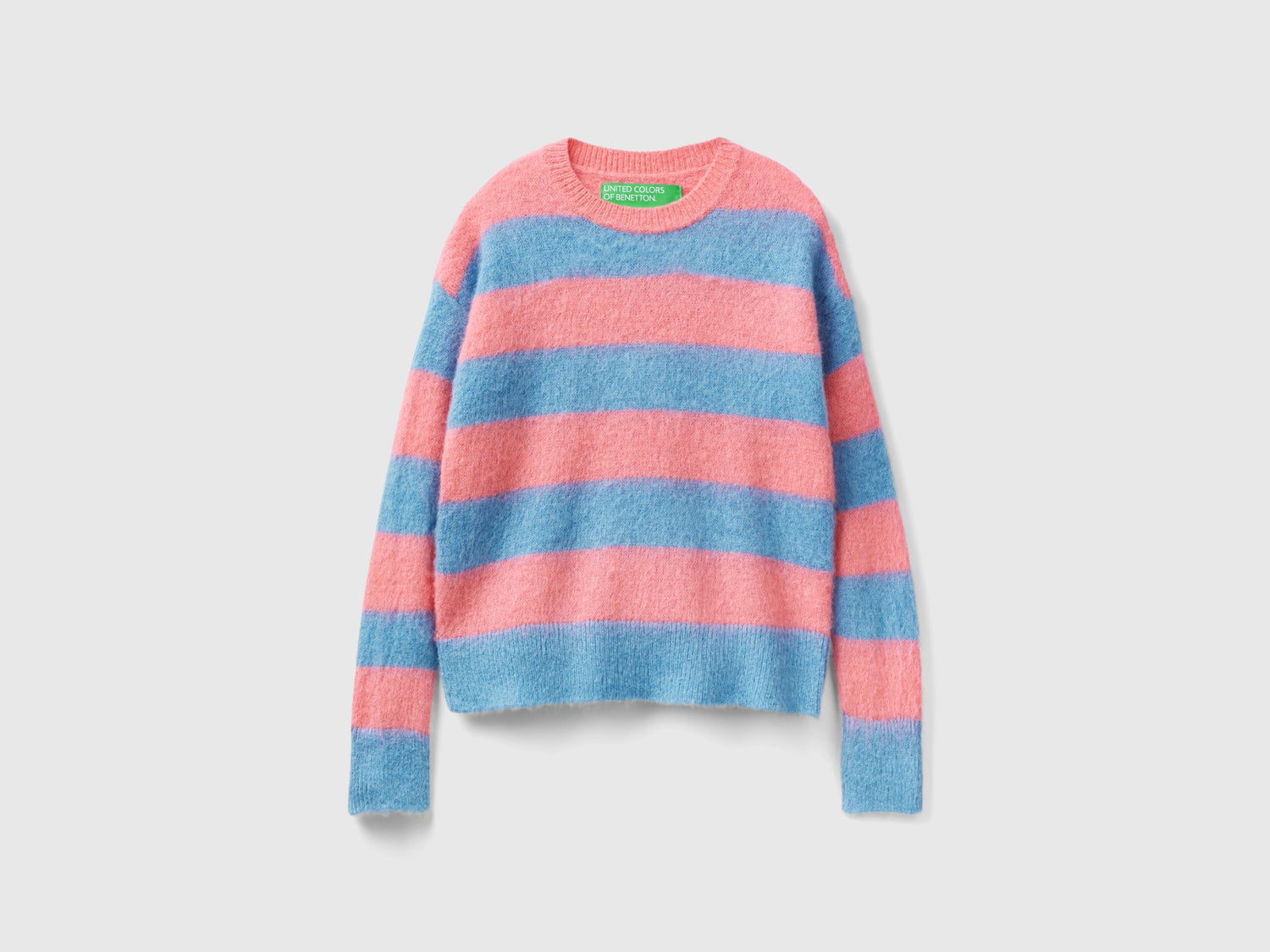 Maglia a righe in misto alpaca da donna azzurro | Benetton Outlet
