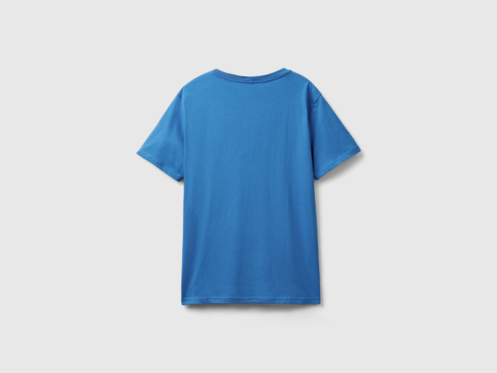 T-shirt basica 100% cotone bio da uomo blu 2 | Benetton Outlet