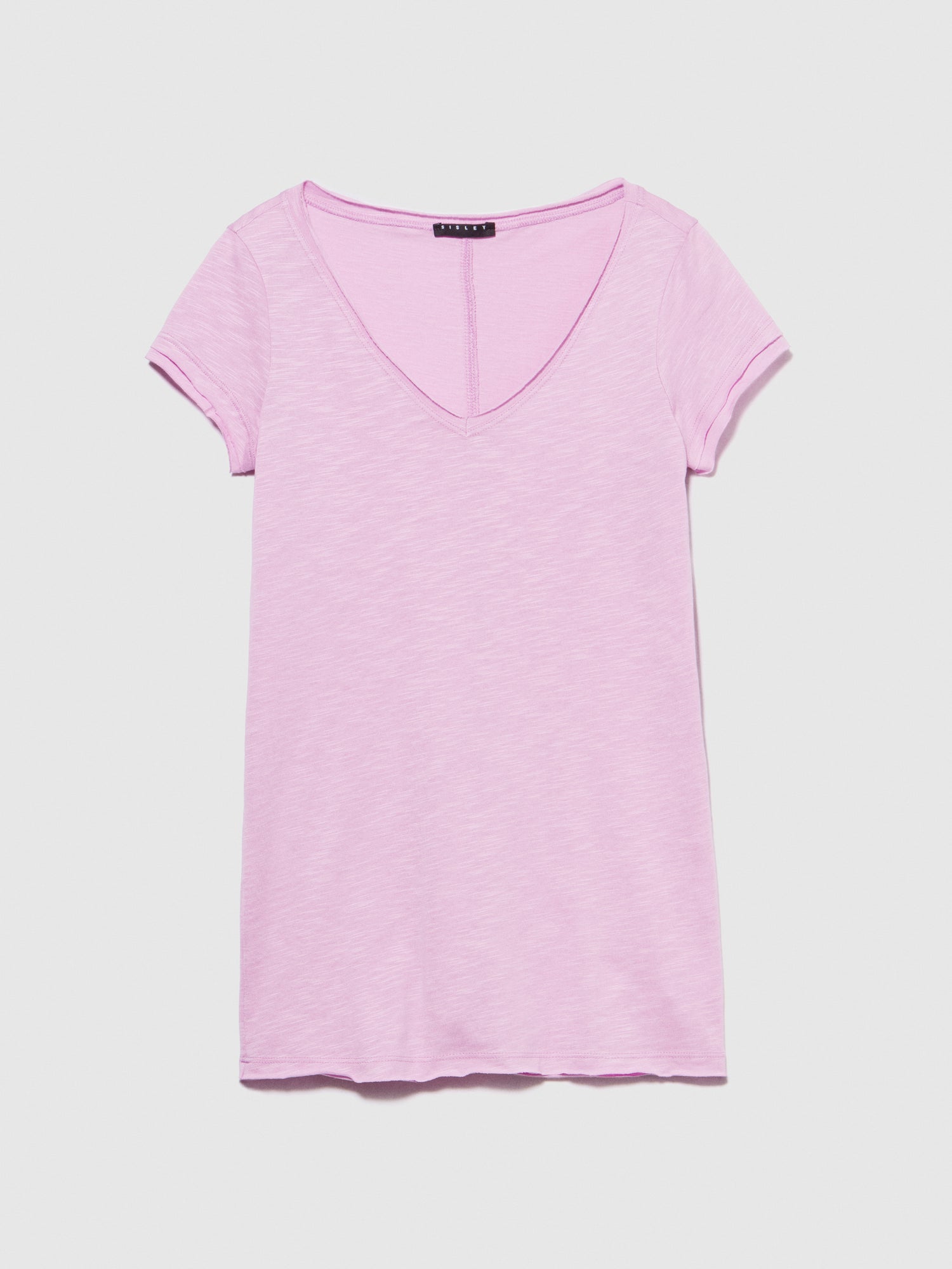 T-shirt con scollo a V da donna rosa | Sisley Outlet