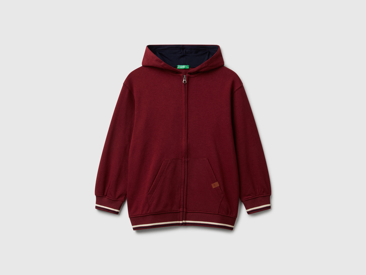 Felpa over fit con stampa da bambino bordeaux | Benetton Outlet