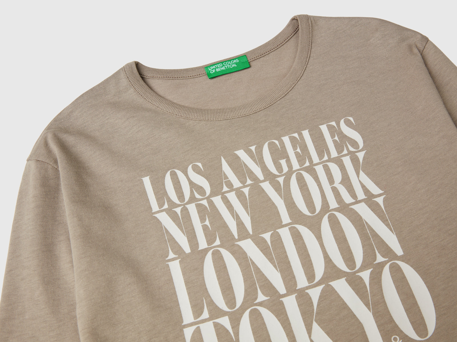 Maglietta con stampa slogan da bambina tortora 3 | Benetton Outlet