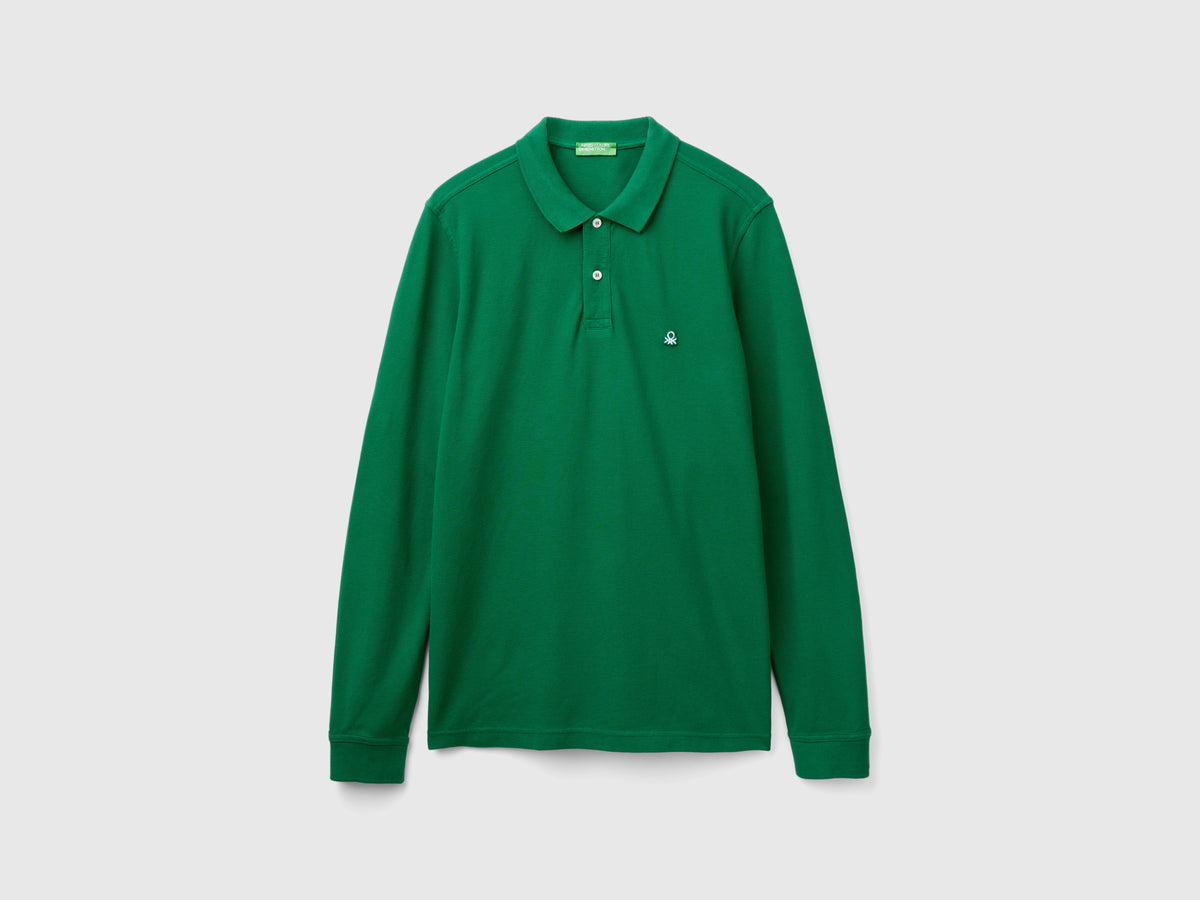 Polo a manica lunga 100% cotone