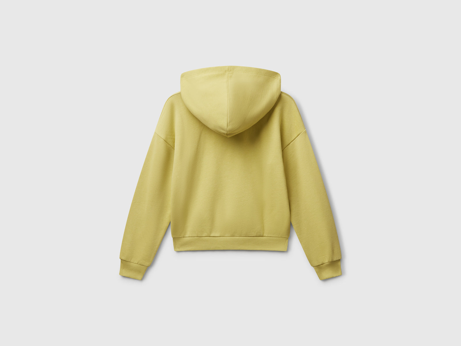 Felpa con stampa e cappuccio da bambina giallo 2 | Benetton Outlet