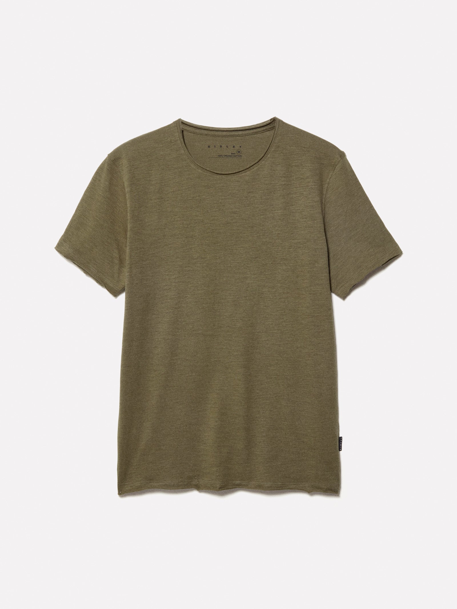 T-shirt a maniche corte slim fit da uomo verde militare | Sisley Outlet