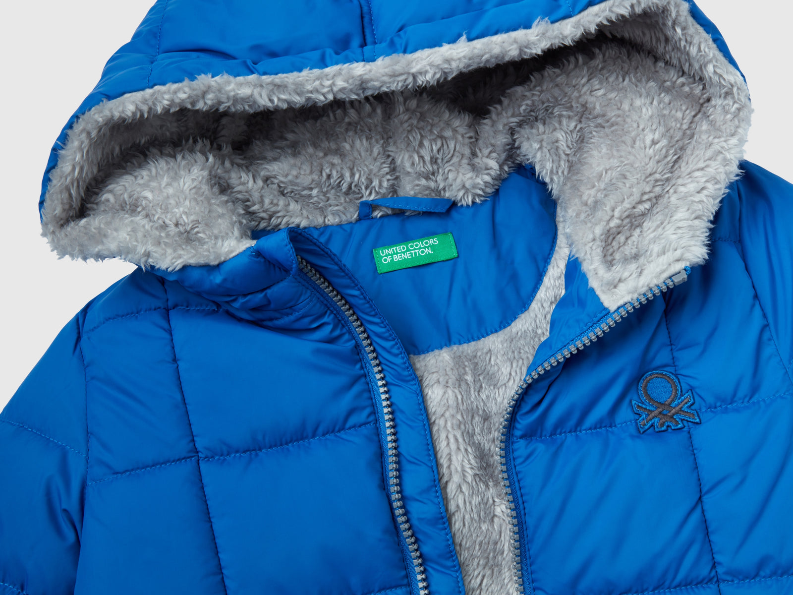 Giubbotto con interno orsetto da bimbo bluette 3 | Benetton Outlet