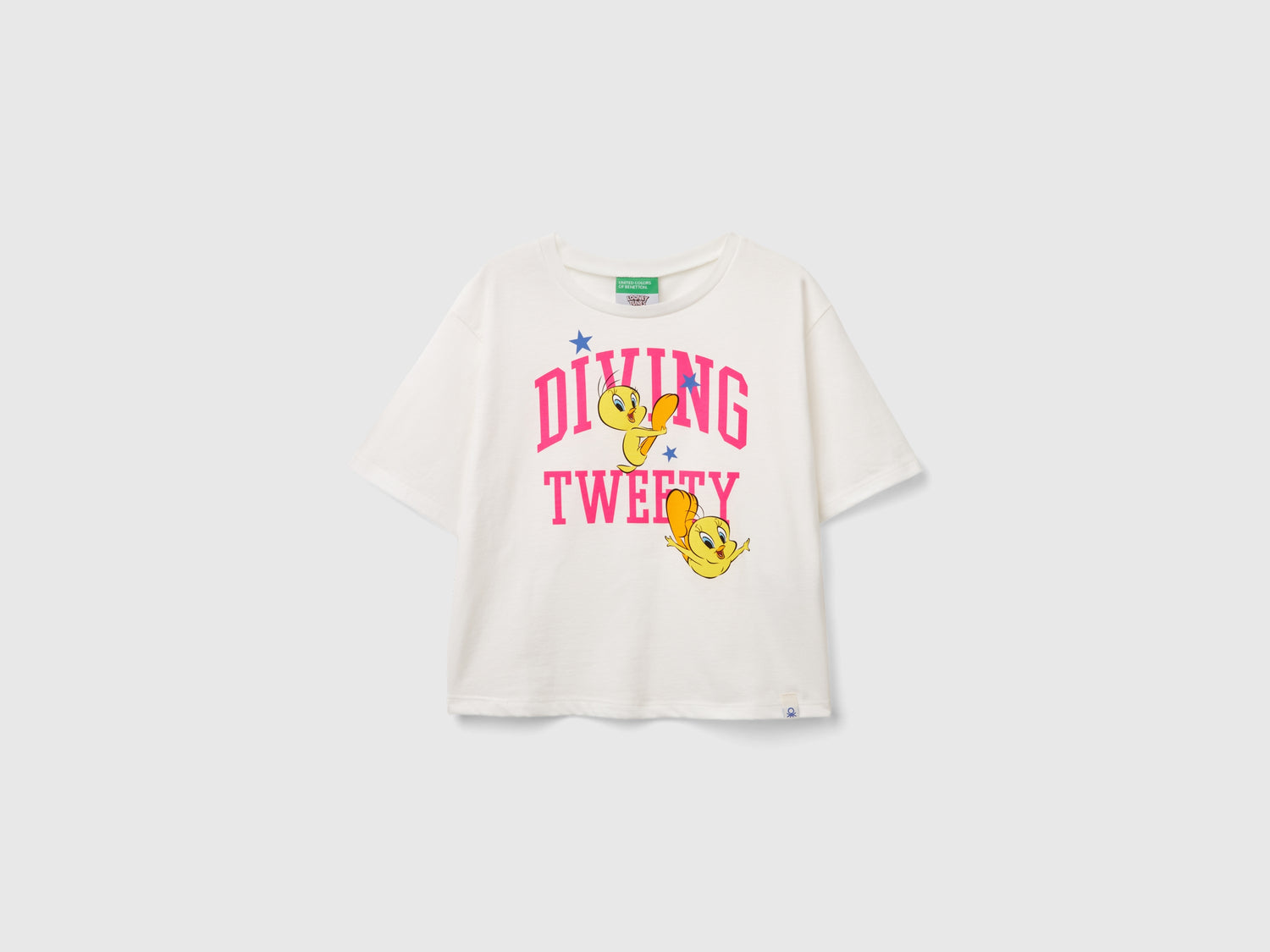 T-shirt boxy fit ©Looney Tunes da bambina bianco panna | Benetton Outlet