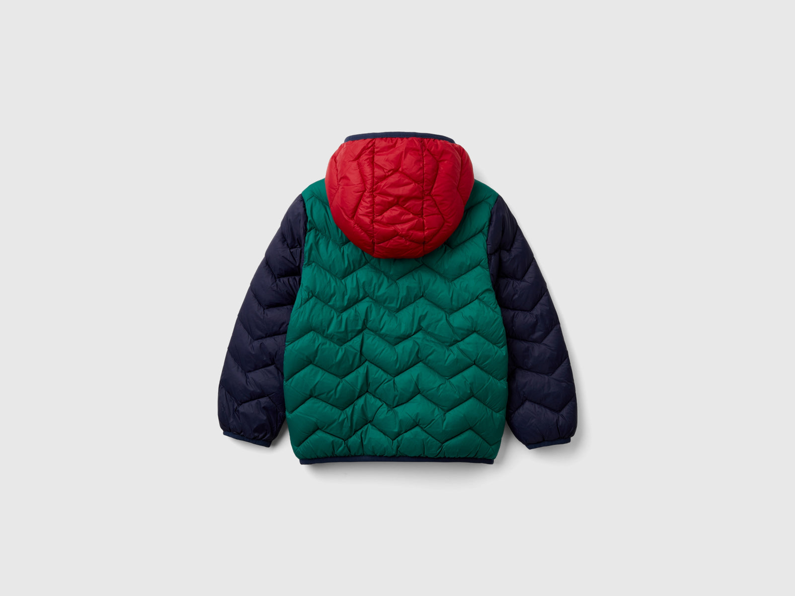 Giubbotto imbottito con cappuccio da bimbo multi-color 2 | Benetton Outlet