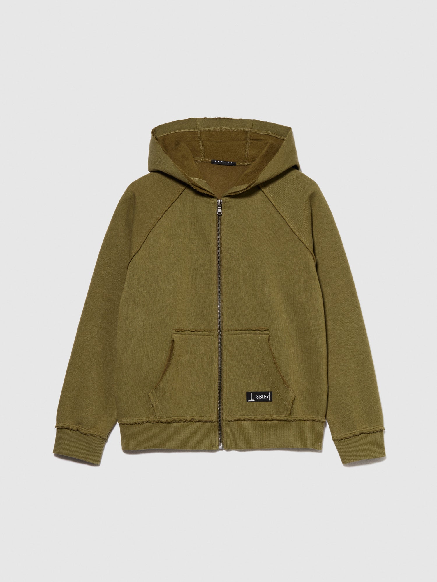 Felpa over con stampa da bambino verde militare | Sisley young Outlet