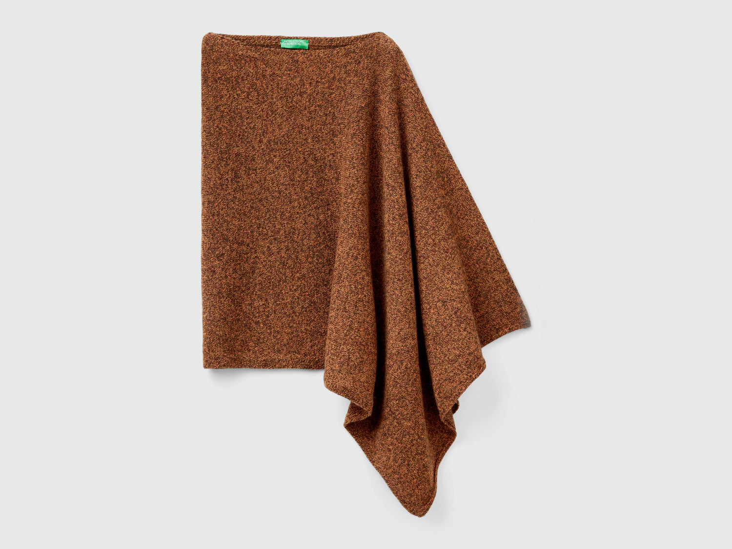 Mantella in pura lana Shetland da donna marrone | Benetton Outlet