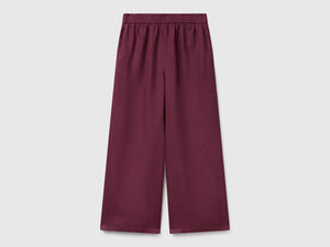 Pantaloni ampi in puro lino