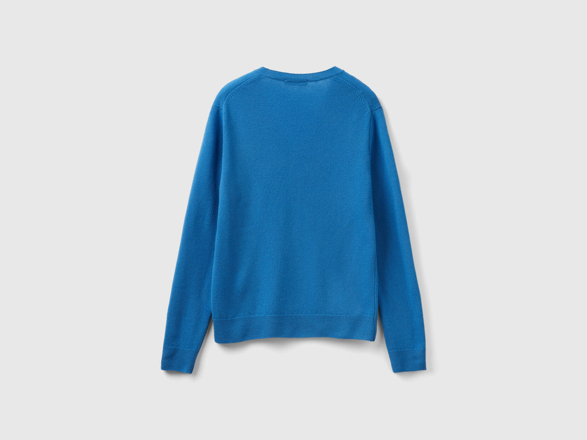 Maglia con scollo a V in pura lana Merino