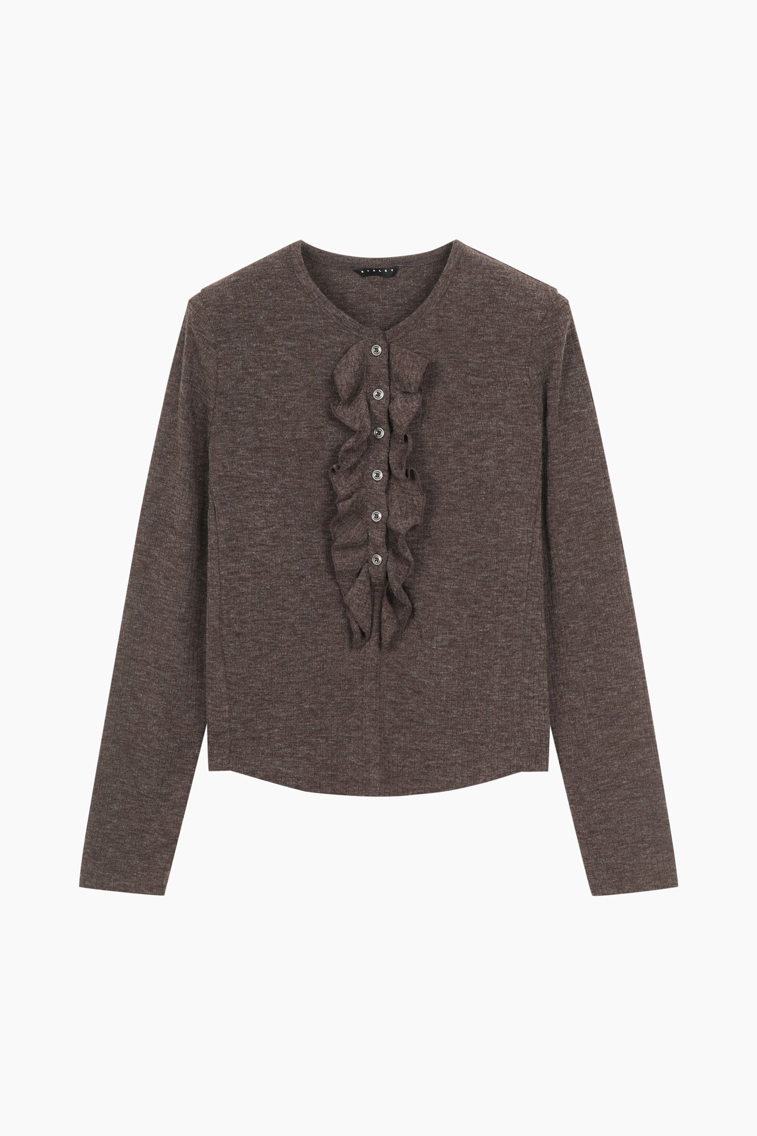 Cardigan con rouches da donna marrone scuro | Sisley Outlet