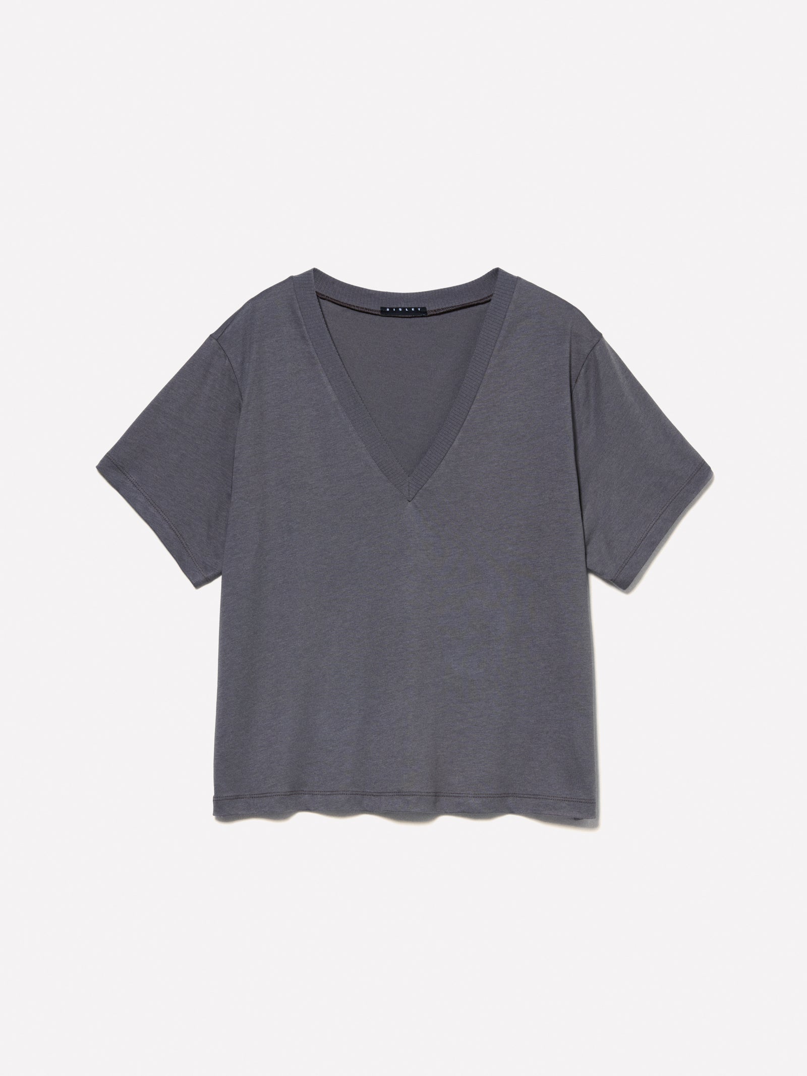T-shirt con scollo a V da donna grigio scuro | Sisley Outlet